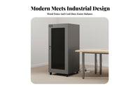 Heavy Duty Construction Rolling Audio Rack Cabinet Ventilated Design Rolling AV Rack Cable Management Mobile Amplifier Stand Adjustable Shelves for Home Theater Enthusiasts, DJs, Conference Room, Recording Studio