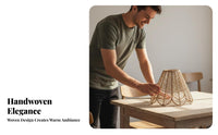 Woven Paper Rope Lampshade Handwoven Woven Lamp Shade Boho Design Brightness Shade Vintage Inspired Natural Fiber Lampshade