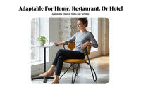 mechanical Look Upholstered Metal Frame Chair Nordic Design Upholstered Armchair with Metal Legs Comfortable Backrest Indoor Seating Padded Seat for Restaurant Owners, Interior Designers, Office Managers, Dining Room, Cafe, Kitchen, Reception Area
