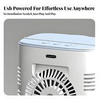Mini Water-Cooling Chiller Humidifying Function Water-Cooling Air Chiller Three Settings Misting Humidifier Fan for Students, Office Workers