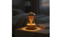 Jellyfish Night Light Warm Glowing Wooden Melody Player Melody Player with Dome Tabletop for Bedside Table, Reading Nook