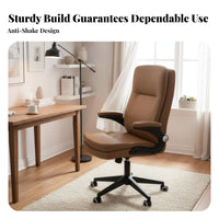 360-Degree Swivel High-Back Task Chair with Flip-up Arms Ergonomic Design Office Furniture Rocking Function Breathable for Executives, Students, Telecommuting Workers, Study Room, Workstation