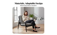 Italian aesthetic Wood Frame suspended Chair Light Luxury Lounge Seating Ergonomic Backrest Indoor Furniture Soft seat padding for Hoteliers, Interior Designers, Homeowners, Living Room, Hotel Lobby, Bedroom, creamice