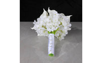 White Trumpet Lily Hydrangea Bouquet European Design Trumpet Lily Pearl Bouquet Keepsake Event Decoration for Bride