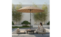 Outdoor Umbrella with 24 Ribs Sturdy Freestanding Umbrella with Base Large-Shade for Homeowners, Garden, Poolside, Backyard