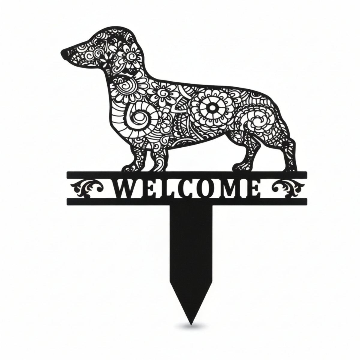 Dachshund Metal Garden Stakes Charming Dachshund Garden Stake Unique Metal Sign with Ground Stake for Lawns, Patios