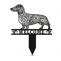 Dachshund Metal Garden Stakes Charming Dachshund Garden Stake Unique Metal Sign with Ground Stake for Lawns, Patios