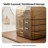 Stackable Cosmetic Drawer Box Space-Saving Makeup Organizer Large Capacity