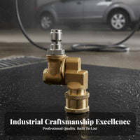 Cleans Hard-to-Reach Areas 1/4 Inch Quick Connect Adapter Heavy Duty Quick Connect Angle Adapter Long-Lasting Brass and Stainless Steel 180 Degree Angle Connector 4500 PSI Rated for Car Detailers