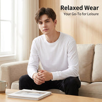 Mens Sweatshirts Crew Neck, Comfortable Breathable Wear, Loose Fit Jumpers in Solid Colors, Work Casual Workwear