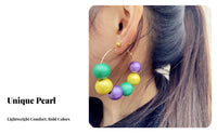 Mardi Gras Earrings Colorful Beads Mardi Gras Hoop Earrings Festive Design Ear Jewelry for Women, Adults, Carnivals, Festivals, Holiday Events