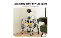 Nordic Design double-decker circular table Minimalist Nightstand Multi-Functional Household Furniture adaptable Use for Apartment Dwellers, Homeowners, Young Adults, Living Room, Bedroom, Small Spaces, Hallway