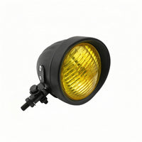 Motorcycle Headlight with Glass Lens H4 Motorcycle Headlight Front Lamp 12V Light Metal for Motorcyclists, Custom Builds
