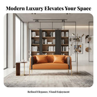 Light Luxury Design Curved Sofa and Armchair Modern Minimalist aesthetic 2-Seater Loveseat Upholstered with Armrests Reception Seating Textured Upholstery for Interior Designers, Business Owners, Office Managers, Lobby, hair salon, Waiting Room, Bedroom