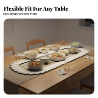 Extendable Rotating Tray Smooth Rotation Modular Dining Table Turntable Easy to Clean Adjustable Table Server for Families, Parties, Restaurants