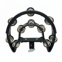 Easy Installation Double Row Jingle Tambourine Crisp Sound Double Row Jingle Hoop Lightweight for Drummers, Percussionists, Live Performance