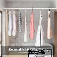 Drill Telescopic Rod Easy Installation No Drill Curtain Rod Versatile Adjustable Closet Hanging Bar for Students, Washroom, Balcony, Doorway
