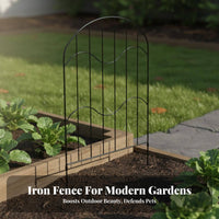 10 Pieces Arched Metal Garden Fence Rustproof Arched Metal Fence Easy to Install No Excavation Border Fencing for Gardeners, Flower Bed, Pathway