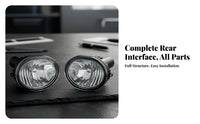 Clear Lens Front Bumper Fog Lights Black Housing Fog Light Pair Reflector Style Rear Mounting Stem