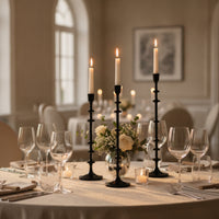 3 Pieces Resin Candlestick Stylish Taper Holder Set Classy Decor for Event Planners, Brides