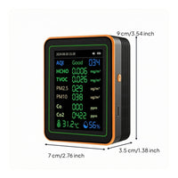 Portable Air Quality Monitor Rechargeable Battery Handheld Air Quality Monitor Home Gadget Color Display Rectangular