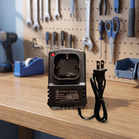 Wall-Powered Battery Charger Compact Cradle Battery Charger Rechargeable Portable for DIYers, Workshop, Garage
