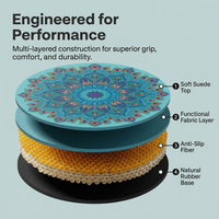 Mat Diameter Circular Exercise Mat Thick Non-Slip Training for Meditation, Pilates, Dance