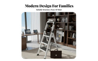 Foldable Folding Step Stool Space Saving Portable V-Shaped Ladder Non-Slip Feet V-Shaped Step Ladder Sturdy Construction for Homeowners, DIY Enthusiasts, Indoor, Kitchen, Garage, Office