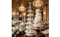 Multi-Tier Cake Stand Cake Stand with Plates White Serving Platter for Weddings