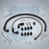 Power Steering Hose Kit Aluminum Alloy Power Steering Line Kit Braided Hose with Fittings High Pressure Leak-Proof