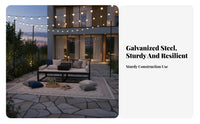 4 Pieces Waterproof Outdoor Seating Group with Table Sun-Proof for Homeowners, Families, Entertainers, Balcony, Courtyard, Garden, Backyard