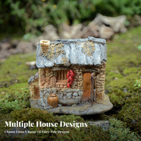 Miniature Synthetic Cottage Creative Design Resin Landscape Ornament Realistic Appearance Miniature House Figurine for Bonsai Decoration, Terrarium