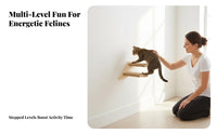 Solid Wood Construction Wall Mounted Cat Steps Space Saving Wooden Cat Climbing Steps Scratch Friendly Easy Installation for Cats, Kittens