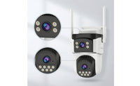 Cellular Triple-Lens Security Camera Motorized Three-Lens Security Camera for Homeowners, Builders, Farmers, Yards, Driveways, Construction Sites, Farms