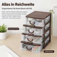 Mini drawer organizer, transparent storage box with lid, 5L capacity, for desk & office