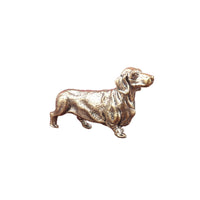 Dachshund Figurine Sculpted Brass Dachshund Shiny for Bookshelf, Collectors