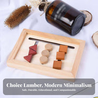 Early Learning Wooden Reasoning Slide Game Develops Logical Thinking Color and Shape Slide Game Solid Wood Construction Shape and Color Sorting Game Improves Hand-Eye Coordination for Preschoolers, Toddlers, Kids 3+, Preschool Classroom, Daycare, Travel