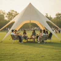 Three-Peak Star Canopy 600D Canopy Tent with Stakes Large Outdoor Tent with Pole Matte for Campers, Event Planners, Glamping, Camping