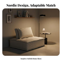 Nordic Inspired sectional Cube Seat Minimalist aesthetic Indoor Furniture Upholstered Comfort Living Room Furnishing Oversized for Apartment Dwellers, Homeowners, Interior Designers, Bedroom, study corner, Office