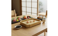 Sashimi Ice Platter Creative Design Bamboo Serving Tray Japanese Style Serving Box for Restaurants