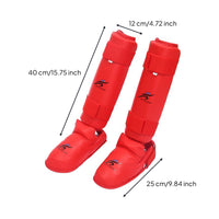Hook-and-Loop Straps Karate Leg Guard Printed Logo Combat Arts Shin Guard Adjustable Fit Shin Guards Shock Absorption