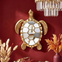 Creative Gold Resin Sea Turtle Wall Decor with Mirrored Glass