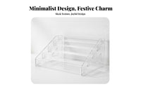 Multi-Layer Acrylic Display Stand Space-Saving Tiered Acrylic Display Effortless Setup Assembly Clear Card Organizer for Countertop, Store, Office