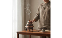 Tripod Aromatic Burner Antique Finish Ornate Alloy Aromatic Burner Holder Vintage Metal Censer Heat-Resistant Mini Tripod