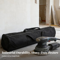 Portable Long Tool Bag Adjustable Shoulder Strap Canvas Equipment Carrier Sturdy Material for Workers, Videographers, Garage, Outdoor