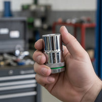 Heavy-Duty Hex Socket with Green Band Compact Socket with Knurled Grip for Workshop