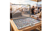 Portable Trading Card Display Case Long-Lasting Trading Card Storage Box with Hinged Lid Clear Organizer Heavy-Duty for Conventions