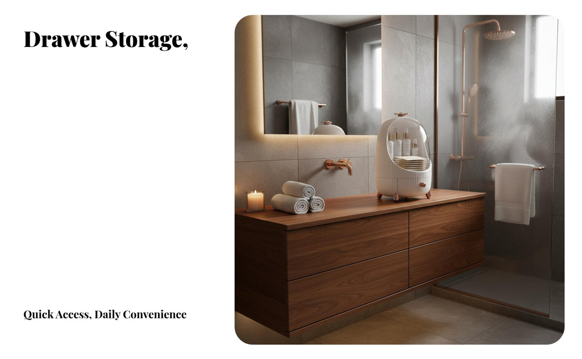 Makeup Organizer with Drawers Drawer Design Lighted Makeup Case Cosmetic Storage Box Multi-Function Debris Proof Cosmetic Holder