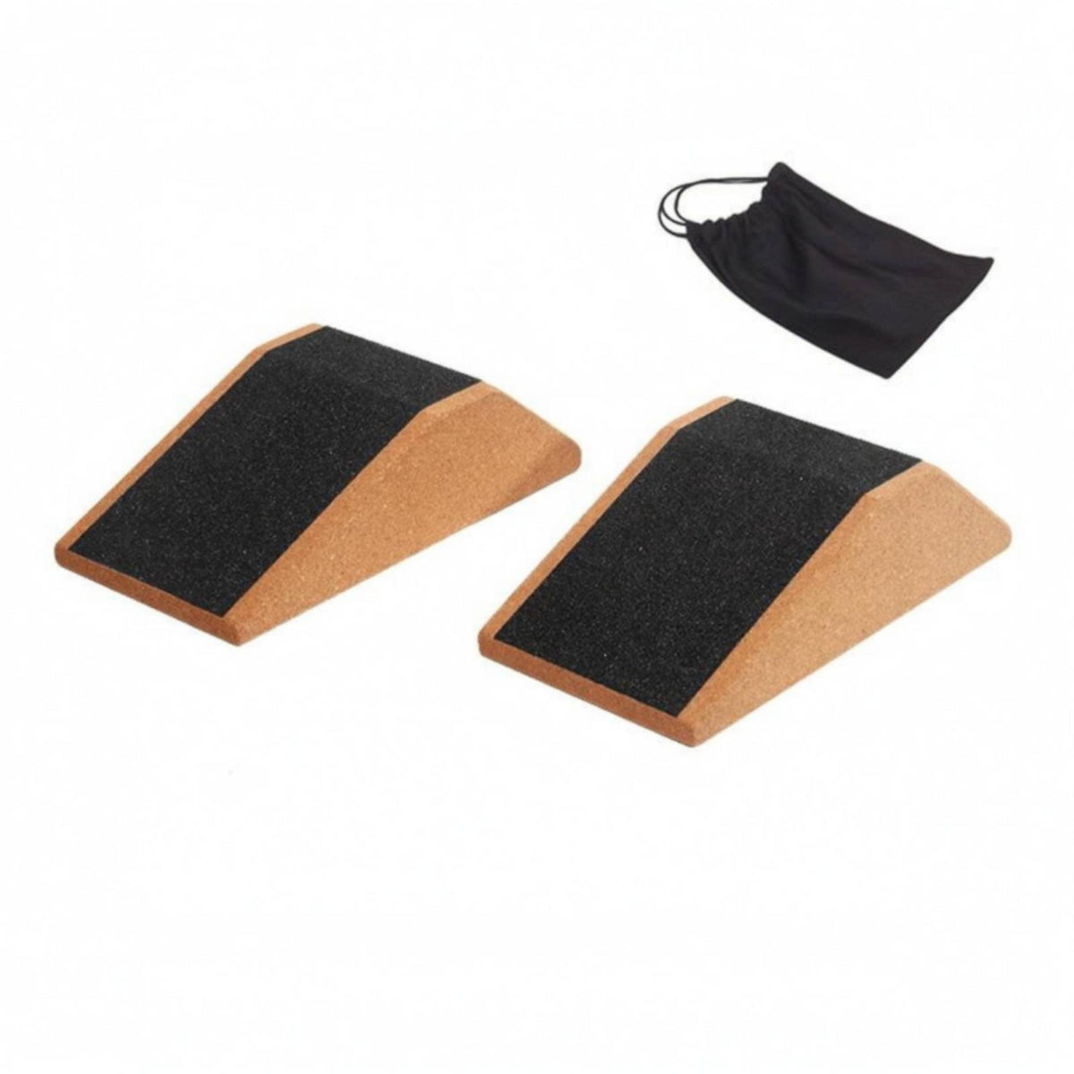 Sloped Cork Incline Block Block Flat Top Cork Squat Incline Block Storage Bag Incline Support Block Multi-Use for Stretching