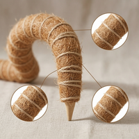 Flexible Coir Moss Pole for Climbing Plants, Extendable Support Stake with Tie Strap
